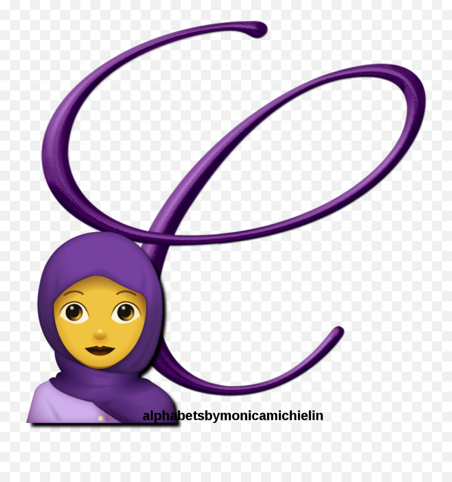 Alphabets By Monica Michielin Purple Girl Emoji Emoticon - Clip Art,Emojic