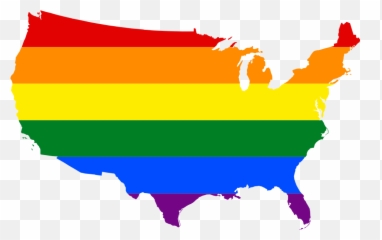 Lgbt Flag Map Of The United States Of America - Lgbt United States Emoji,Bisexual Flag Emoji