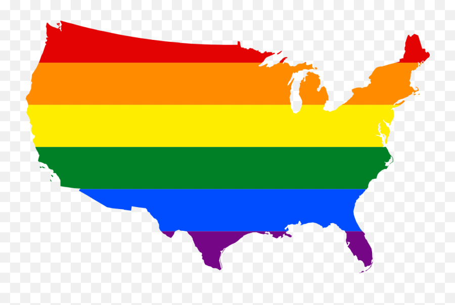 Lgbt Flag Map Of The United States Of America - Lgbt United States Emoji,Bisexual Flag Emoji
