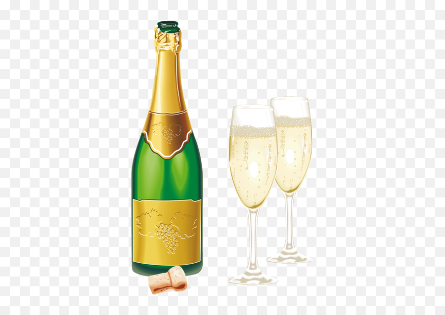 Champagne Transparent Clink Picture - Champagne Bottle And Glass Png Emoji,Clinking Glasses Emoji