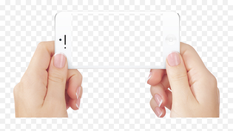 Iphone In Hands Transparent Png Image - Hands Holding Smartphone Png Emoji,Emoji Keyboards For Iphone 6