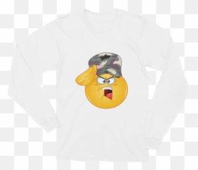 Unisex Soldier Saluting Emoji Long Sleeve T - Long Sleeve With Pocket Shirt Mockup,Rubber Ducky Emoji