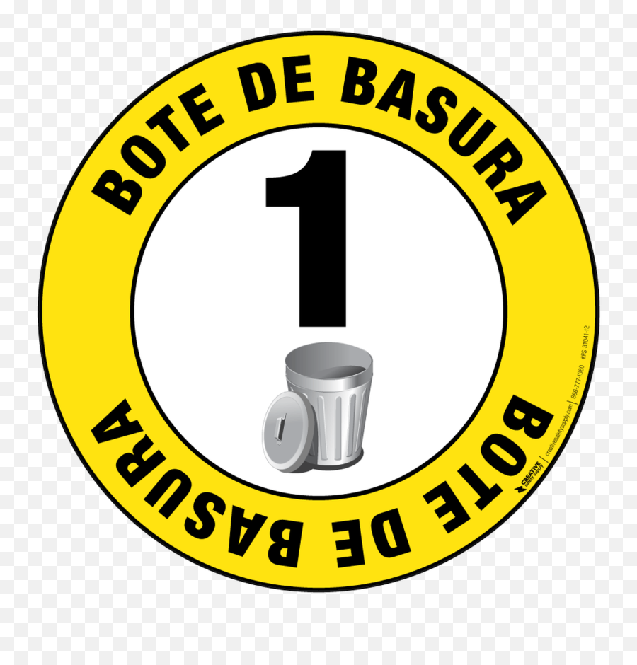 Bote De Basura Trash Can - Floor Sign With Numbering Vertical Emoji,Trash Emoji Png