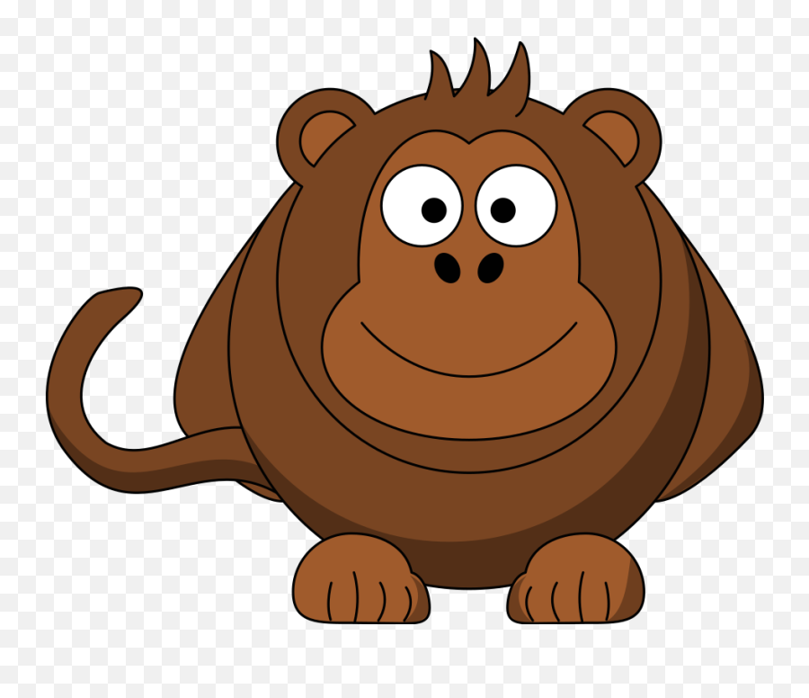 Huge Cartoon Monkey Png Svg Clip Art - Monkey Cartoon Clipart Emoji,Monkey Arrow Man Emoji