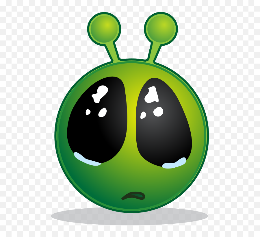 Smiley Green Alien Big Eyes - Alien Smiley Emoji,Eyes Emoji