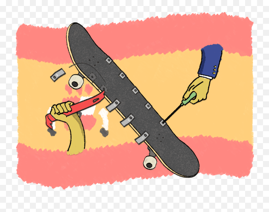 Madrid Is Banning Street Skateboarding Next Week - Cartoon Emoji,Skateboard Emoji