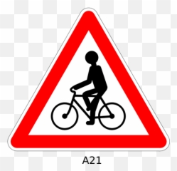Cycle Route Ahead Sign Vector - Road Signs Bicycle Emoji