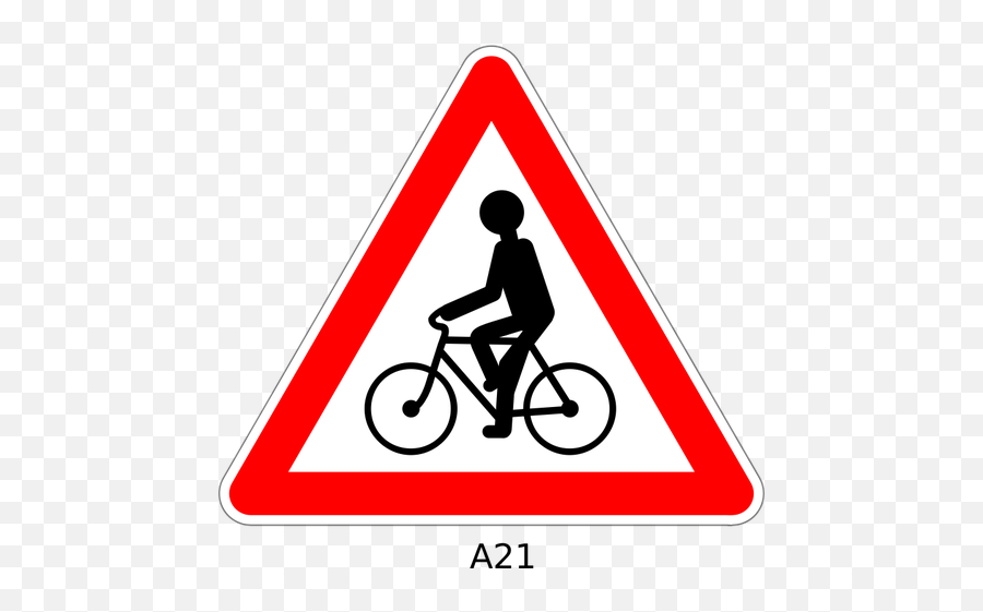 Cycle Route Ahead Sign Vector - Road Signs Bicycle Emoji,Exit Sign Emoji