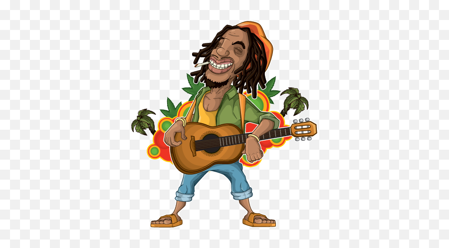 Reggae Guyy - Bob Marley Cartoon Png Emoji,Reggae Emoji