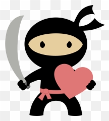 Ninja Karate Birthday Valentine Crafts - Transparent Background Clipart Emoji