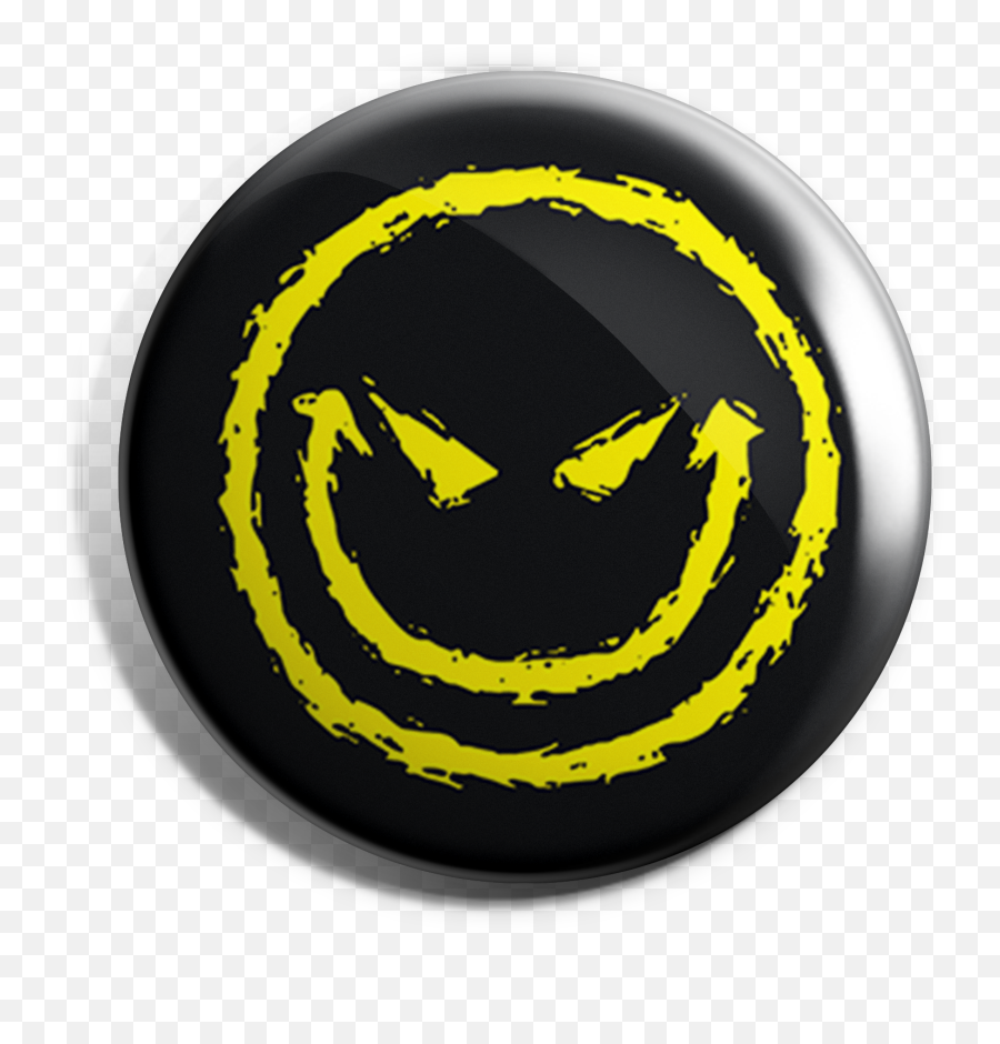 Evil Smiley Button Badge - Evil Red Smiley Face Emoji,Evil Emoticon
