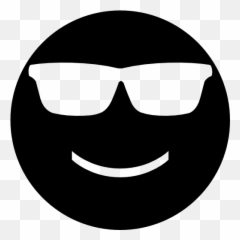 Face Haw Emoji Fill Emoticons Black Faces Interface - With Glasses