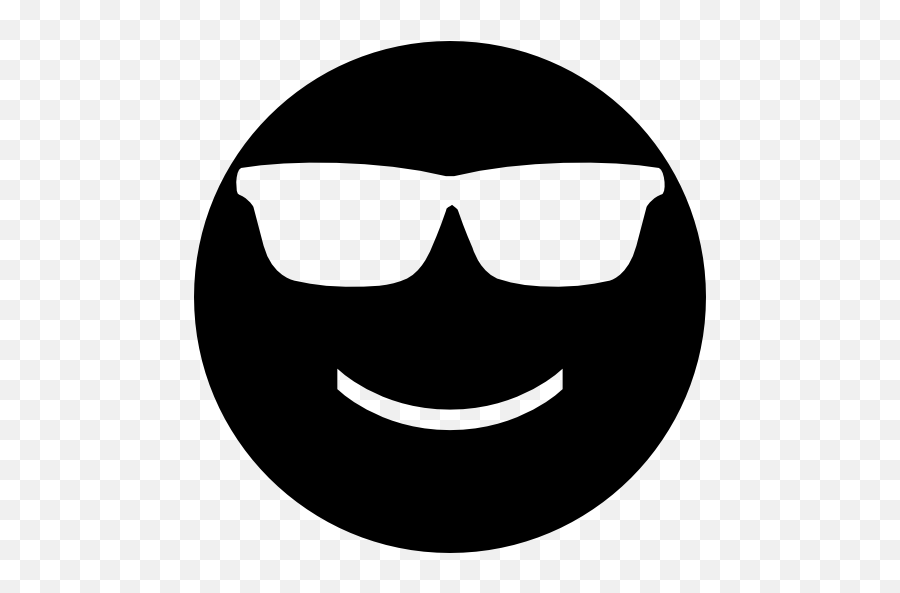 Face Haw Emoji Fill Emoticons Black Faces Interface - Black Emoji With Glasses,Sunglasses Emoji