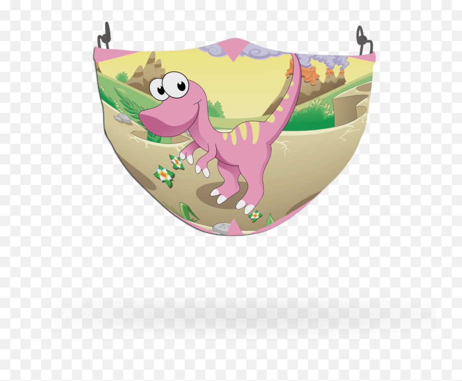 Dinosaurs Face Covering Print 13 - Cartoon Emoji,Velociraptor Emoji