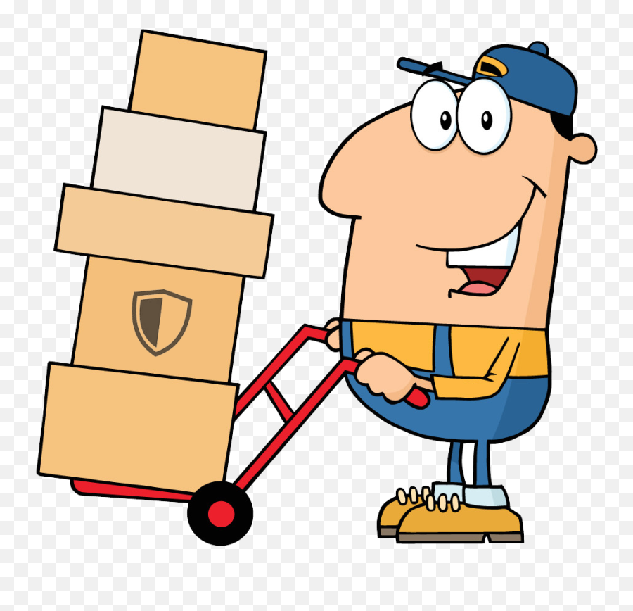 Moving Insurance - Cartoon Delivery Man Clipart Full Size Cartoon Dolly Emoji,Moving Dancing Emoji