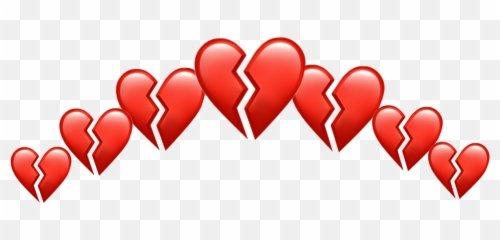 Broken Brokenheart Heart Hearts Crown Tumblr Red Heartr - Heart Break Emoji Transparent,Heartbreak Emoji