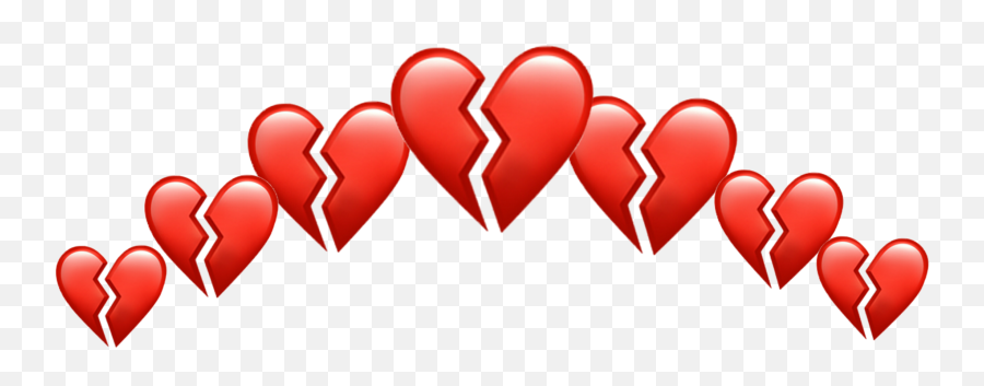 Broken Brokenheart Heart Hearts Crown Tumblr Red Heartr - Heart Break Emoji Transparent,Heartbreak Emoji
