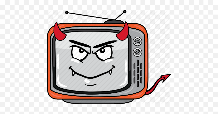 Retro Smiley Television Tv Icon - Evil Weight Scale Emoji,Television Emoji