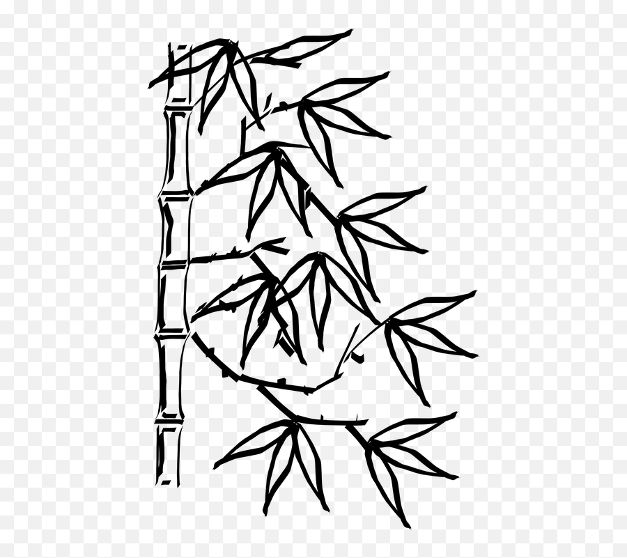 Bamboo Plant Leaves - Bamboo Clipart Black And White Emoji,Four Leaf Clover Emoji