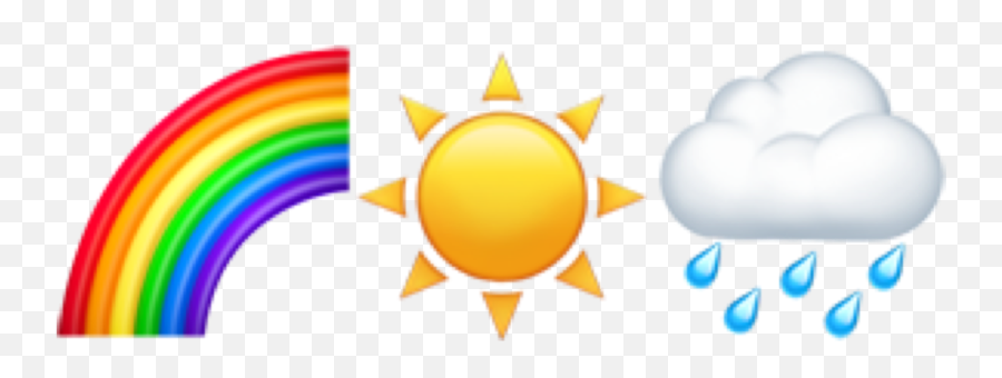 Emoji Emojis Rainbow Sun Rain Weather - Clip Art,Rain And Sun Emoji