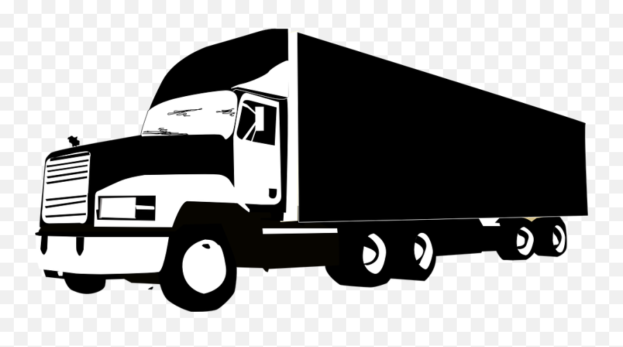 Truck Huge Vehicle - Black And White Truck Emoji,Food Truck Emoji