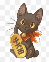 Maneki Neko - Lucky Japanese Cat Drawing Emoji