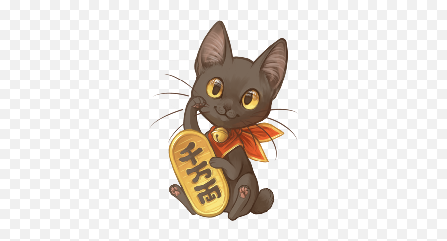 Maneki Neko - Lucky Japanese Cat Drawing Emoji,Lucky Cat Emoji