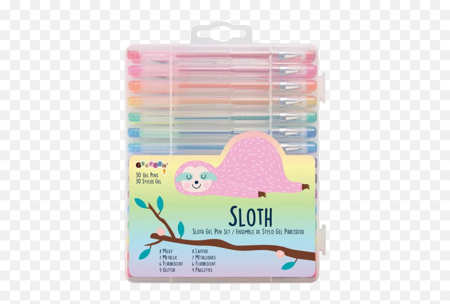 Sloth Gel Pen Set - Construction Paper Emoji,Paper And Pen Emoji