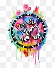 Omsymbol Om Colorful Watercolor Buddha - Psychedelic Vibrations Tatuajes Emoji,Om Symbol Emoji