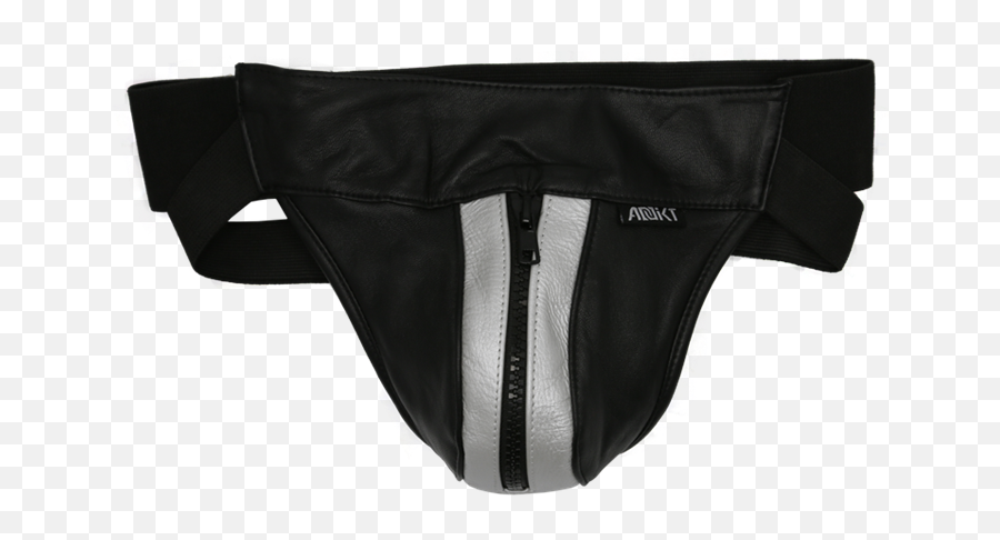 Addikt Leather Jockstrap Zip Black U0026 Silver - Underpants Emoji,Emoji Underwear