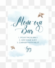 Cloud Baby Shower Momosa Bar Printable - Boy Diaper Raffle Announcement Emoji