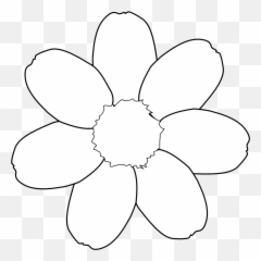 Flower Tattoo Black And White - Cartoon Daisy 6 Petals Emoji