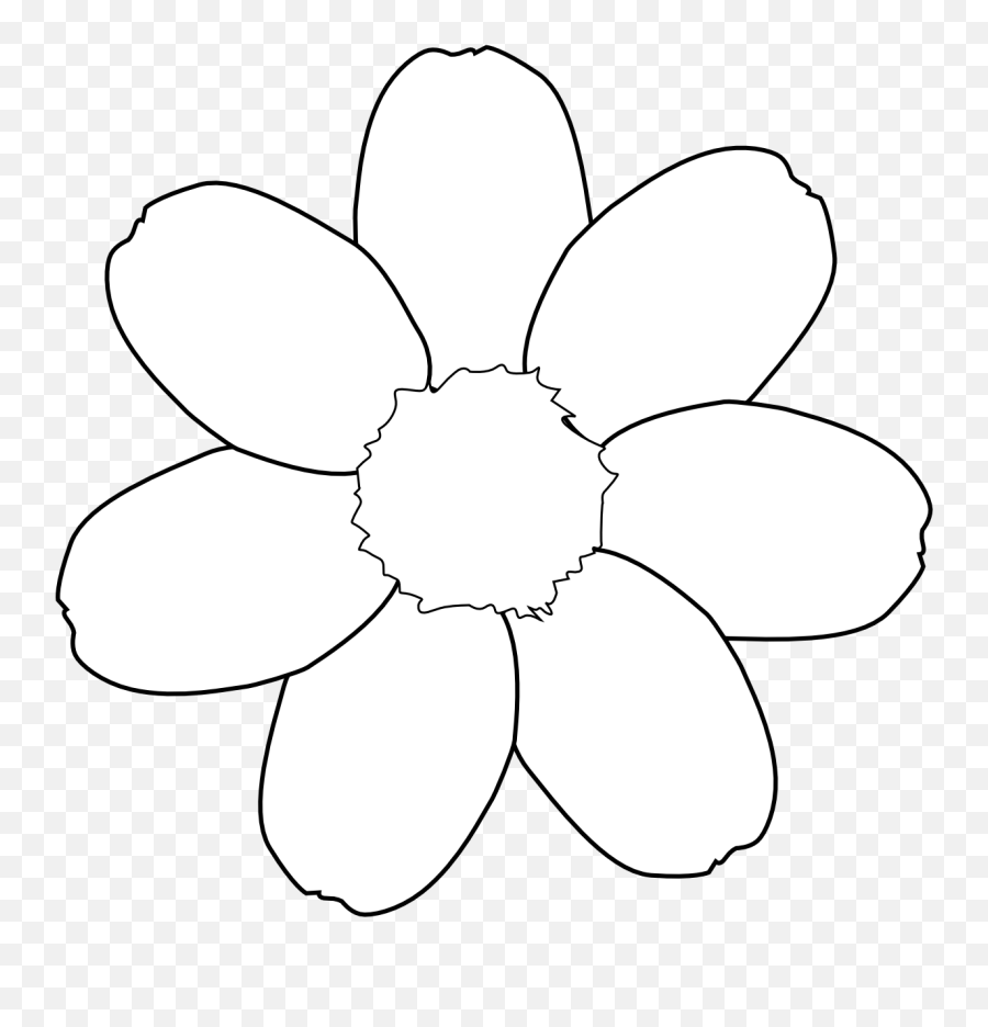 Flower Tattoo Black And White Cartoon Daisy Flower 6 Petals Emoji Japanese Flower Emoticon Free Transparent Emoji Emojipng Com