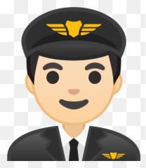 Man Pilot Light Skin Tone Icon - Emoji