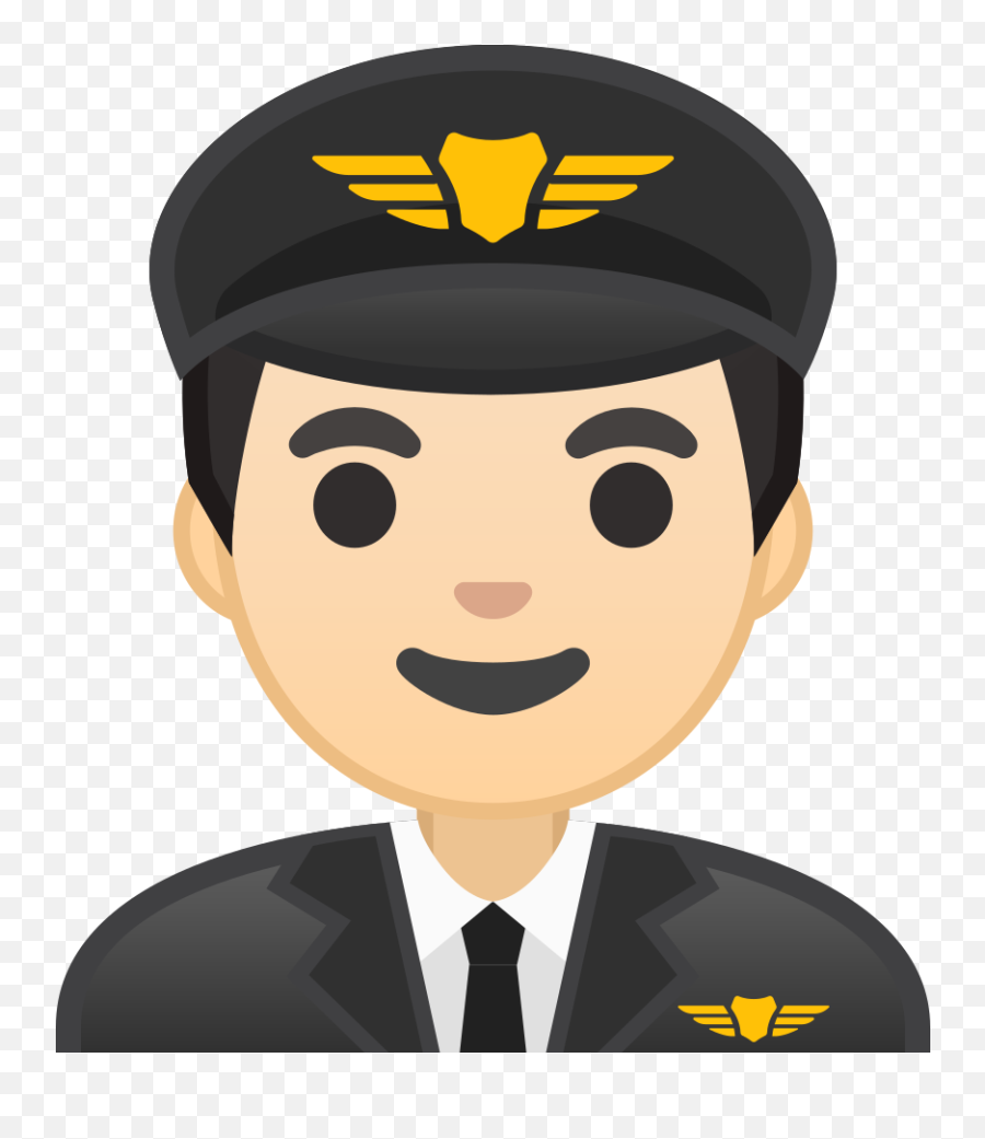 Man Pilot Light Skin Tone Icon - Pilot Emoji,Male Emoji