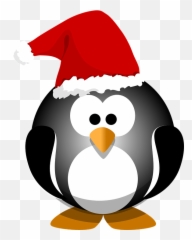 Free Cold Winter Vectors - Penguin With Santa Hat Clipart Emoji