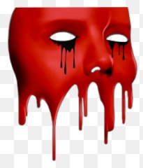 Red Redasthetic Drips Mask - Illustration Emoji,Red Mask Emoji