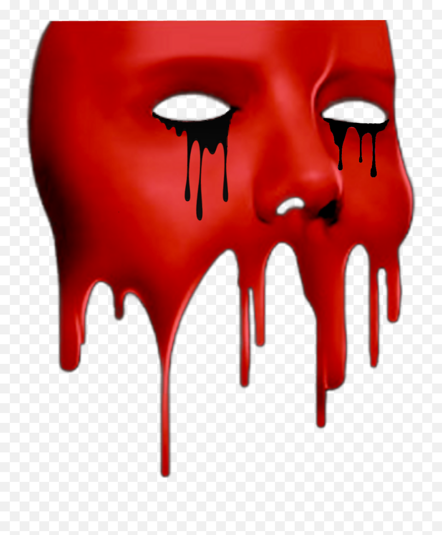 Red Redasthetic Drips Mask - Illustration Emoji,Red Mask Emoji