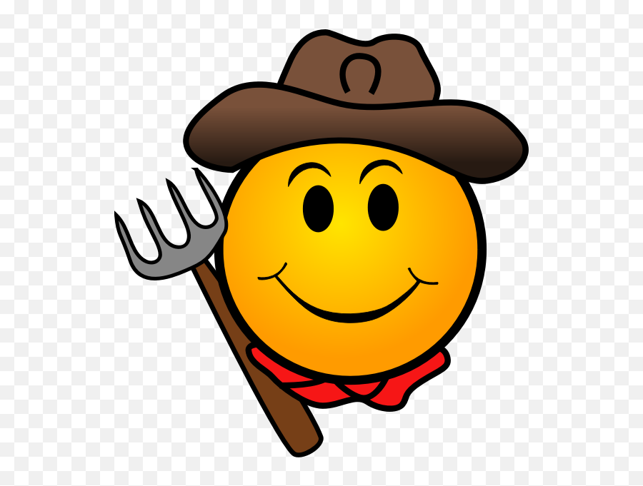 Farmer Smiley Vector Image - Farmer Smiley Face Emoji,Eyes Emoji