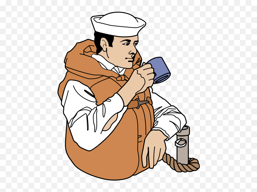 Navy Sailor Drinking Coffee - Navy Drawing Emoji,Coffee Drinking Emoji