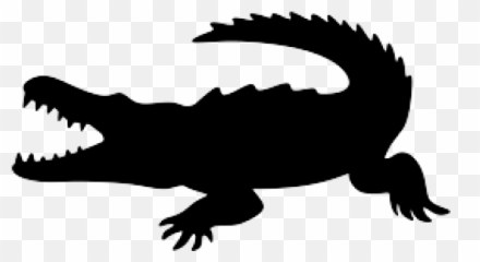 Crocodile Clipart Shadow - Png Download Full Size Black White Emoji