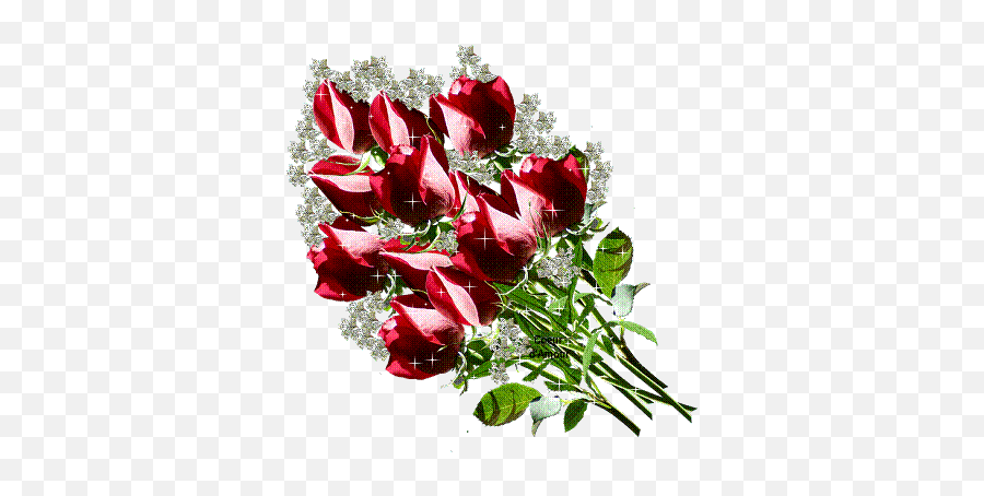 Sparkling Bouquet Of Red Roses Red Flowers Roses Sparkle - Sparkling Animated Roses Emoji,Red Flower Emoji