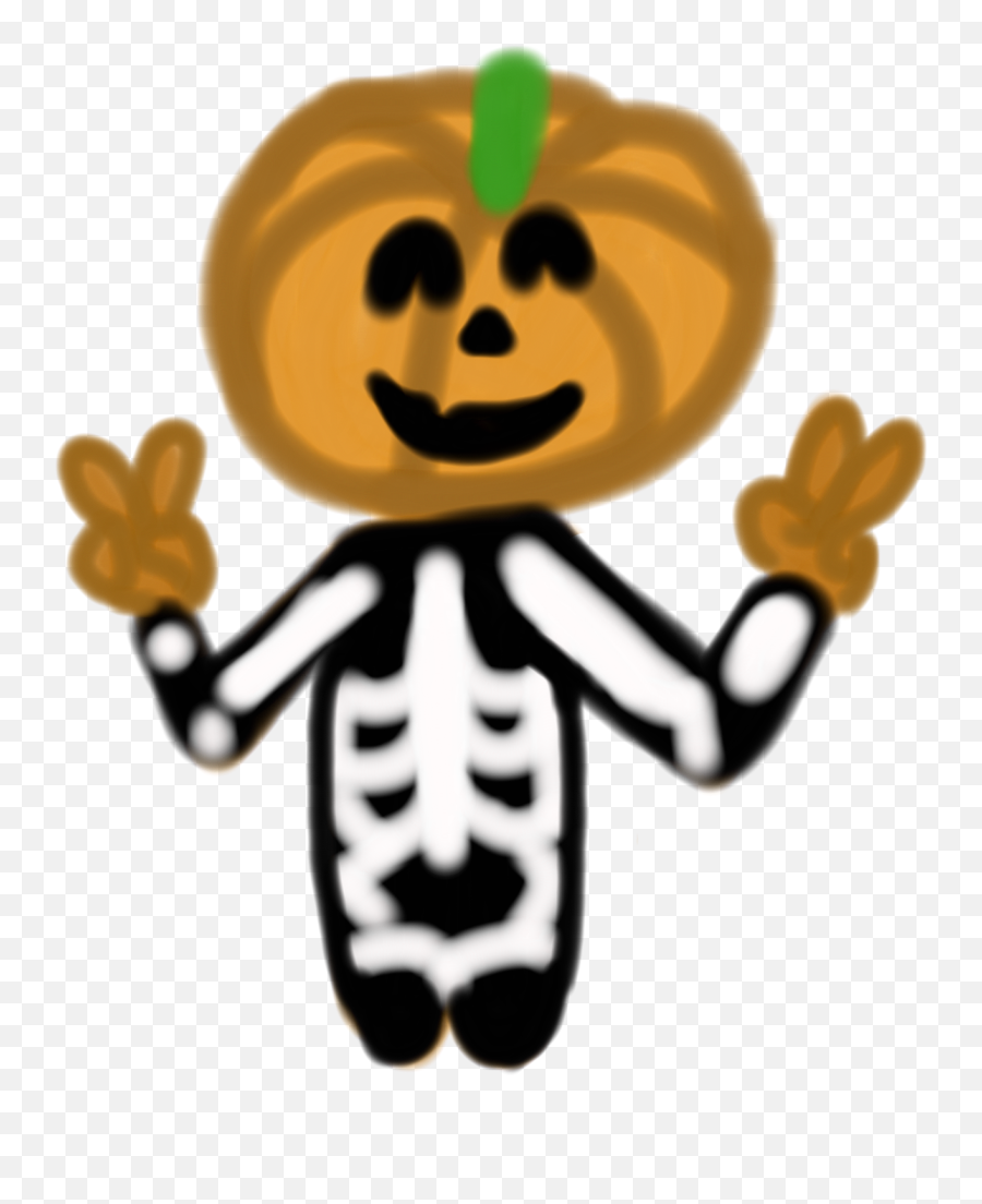 Pumpkin As Skull U003d Freetoedit Scjackolantern Ja - Cartoon Emoji,Pumpkin Emoticon
