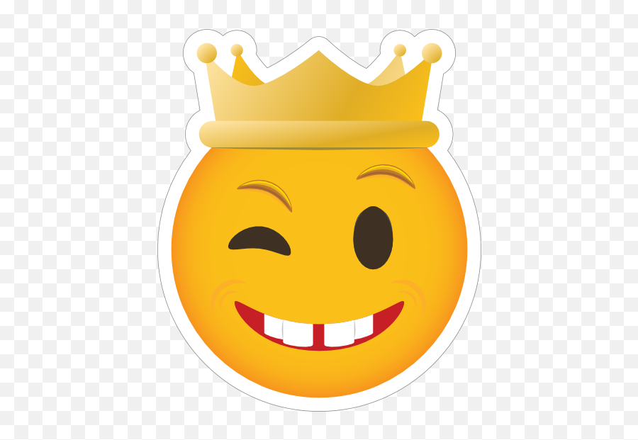 Phone Emoji Sticker Crown Winking - Emoji Kiss Stickers,Shock Face Emoji