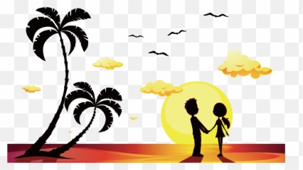 Vector nature sunset Picture 2823505 vector - Beach Couple Silhouette Sunset Emoji