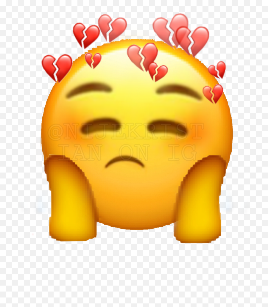 Emojimix Ig Sticker - Sad Emoji With Broken Hearts,Spring Emoticon