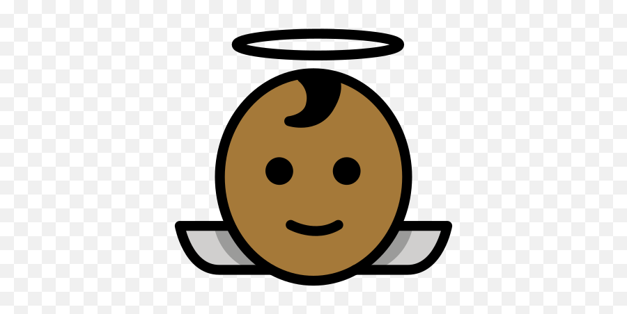 Baby Angel Medium - Dark Skin Tone Emoji Emoji,Baby Girl Emoji
