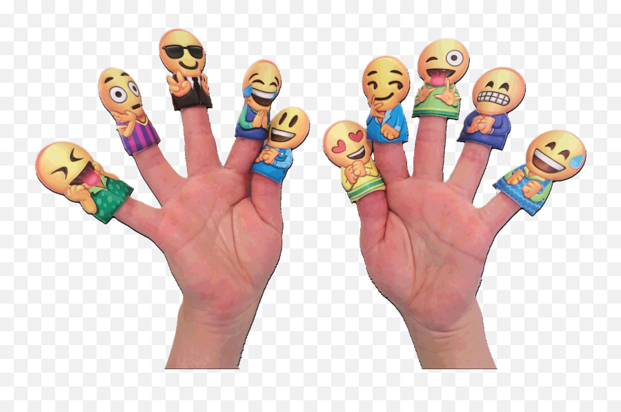 Emoticon Finger Puppets - Classroom Pack Of 30 Sharing Emoji,Finger Emoticon