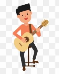 Man Playing Guitar Sitting - Man Playing Guitar Cartoon Emoji,Emoji Guitar