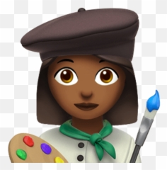 Female Painter Apple Emoji Transparent Png - Male Artist Emoji,Shovel Emoji
